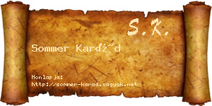 Sommer Karád névjegykártya